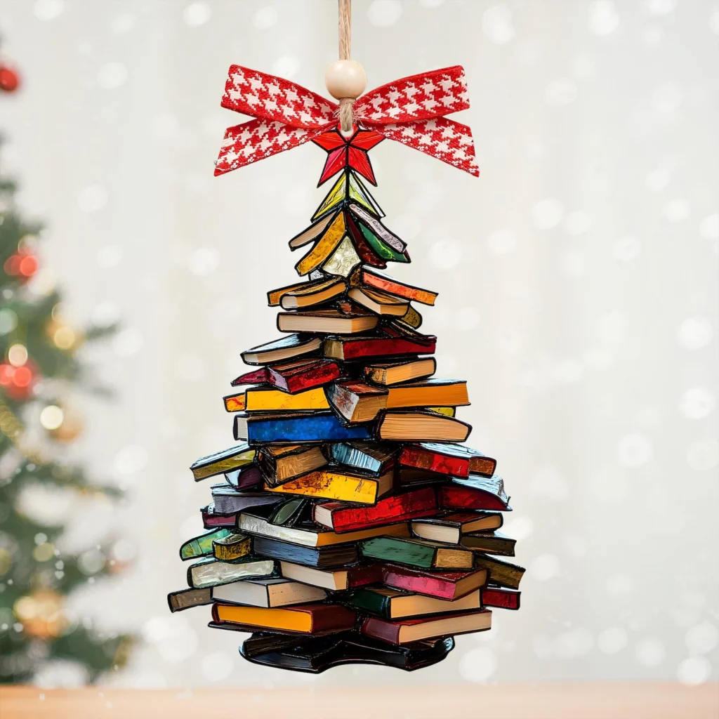 Book Christmas Tree Ornament