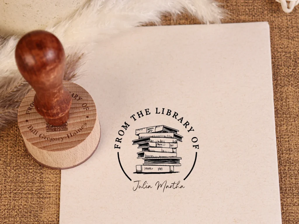 book stamp wooden